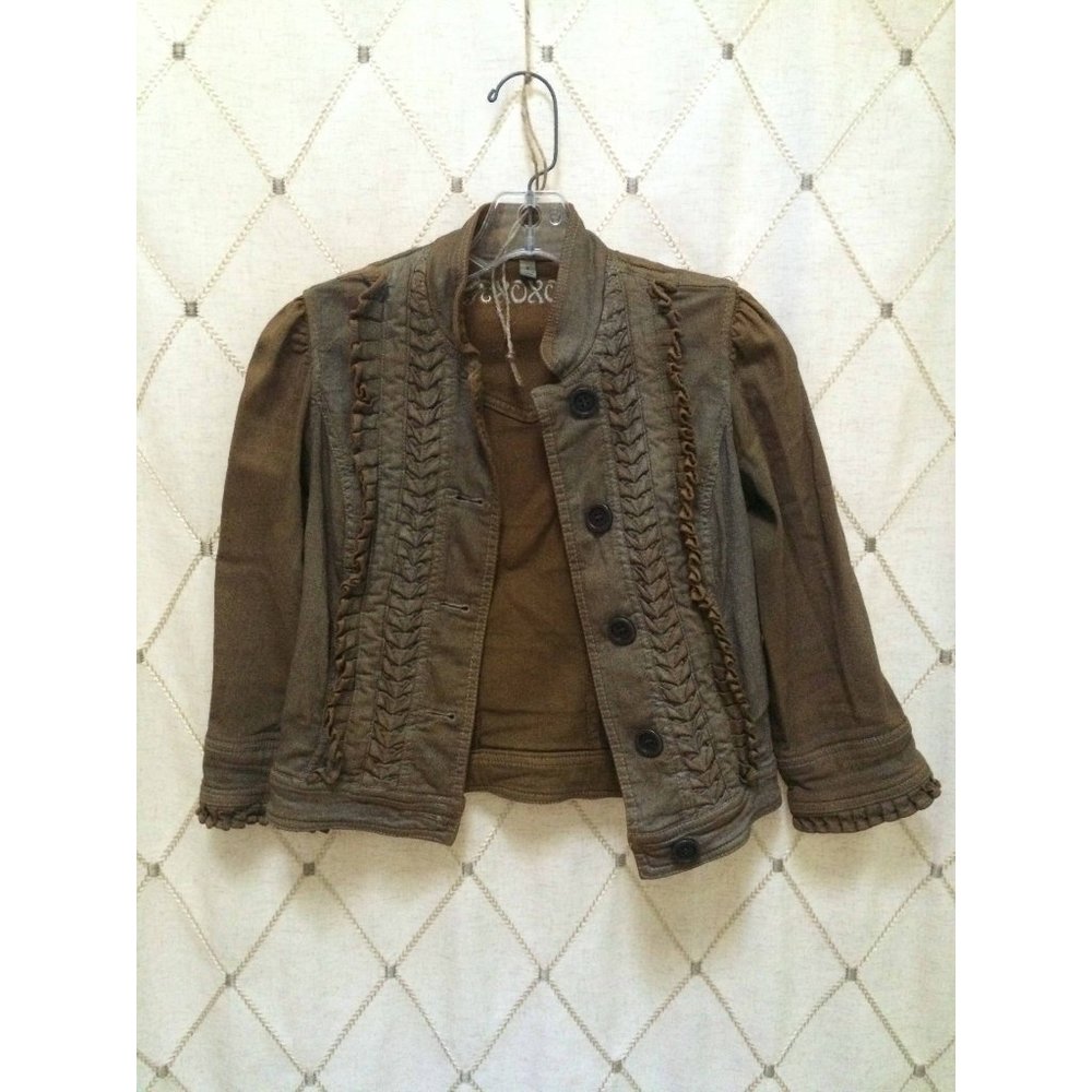 XOXO Brown Crop Jacket Western Steampunk Size S